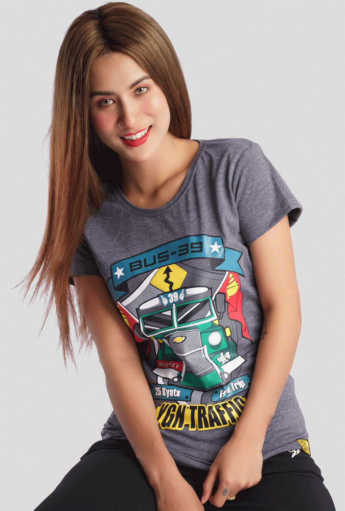 Bus-39 Design Girl Tshirt (Gray)